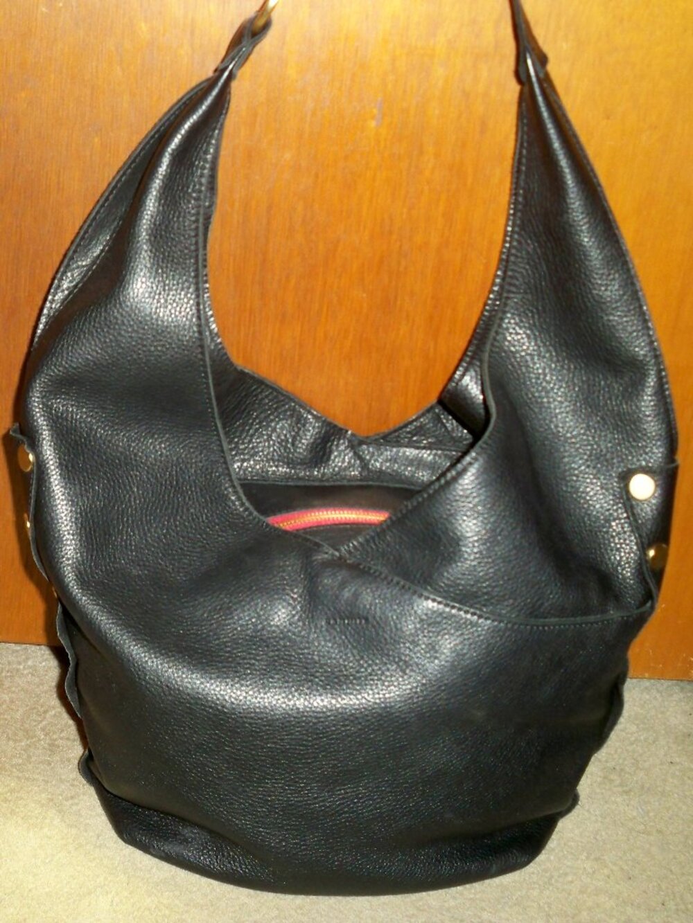 Hammitt TOM Black Leather Handbag with gold hardware and gold zipper-EUC!! $525